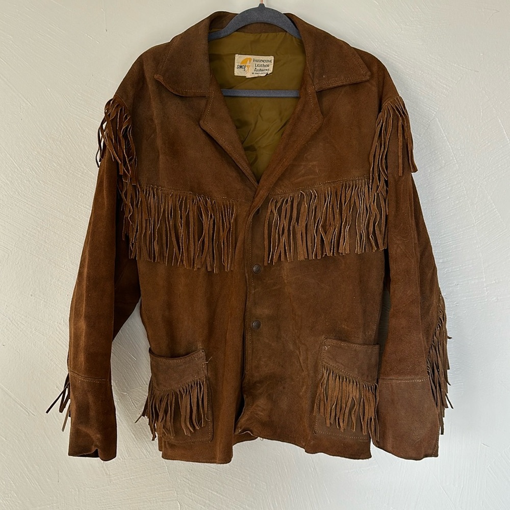 Brown Real Leather and Fringe Jacket